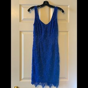 Guess Royal Blue Lace Cocktail Dress